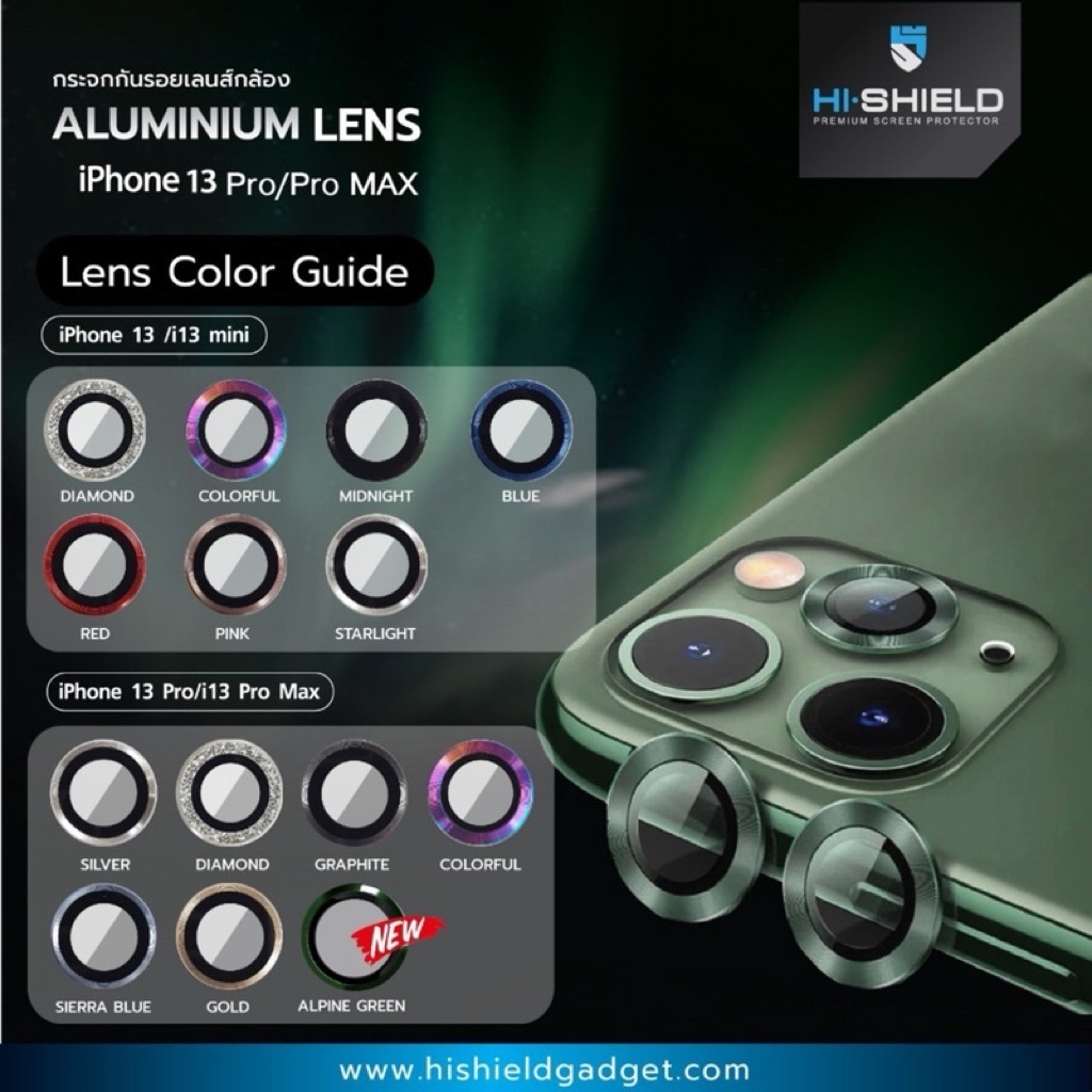 แหวนกันรอยเลนส์กล้อง(เลนส์อลูมิเนียม)Hi-Shield IP13 mini/13, IP 13 Pro ...