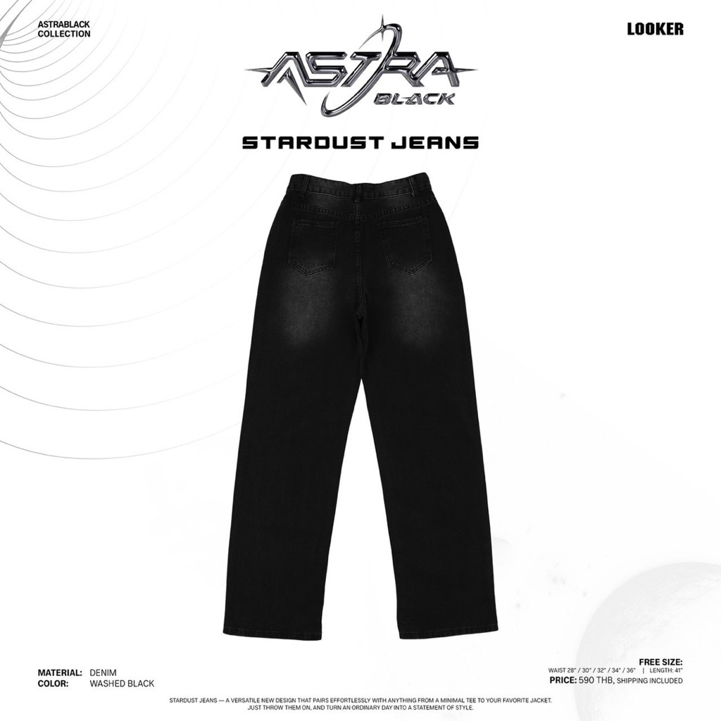 LOOKER – ASTRABLACK STARDUST JEANS(กางเกงยีนส์เพชร)