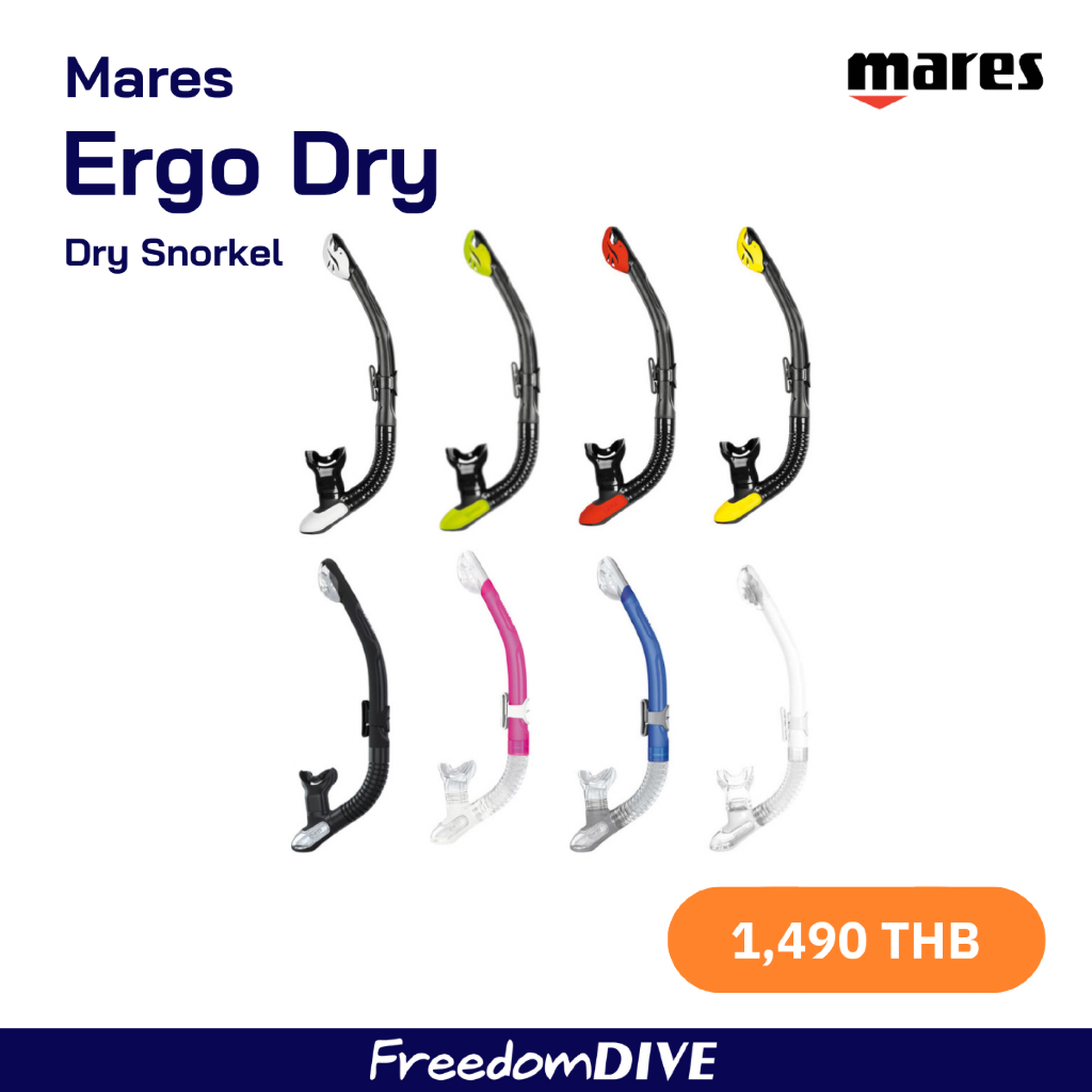 Snorkel Cressi Tuba Mares Mares Snorkel Ergo Dry 411481BOLSA Tuba Randonnée Boccaglio Sub