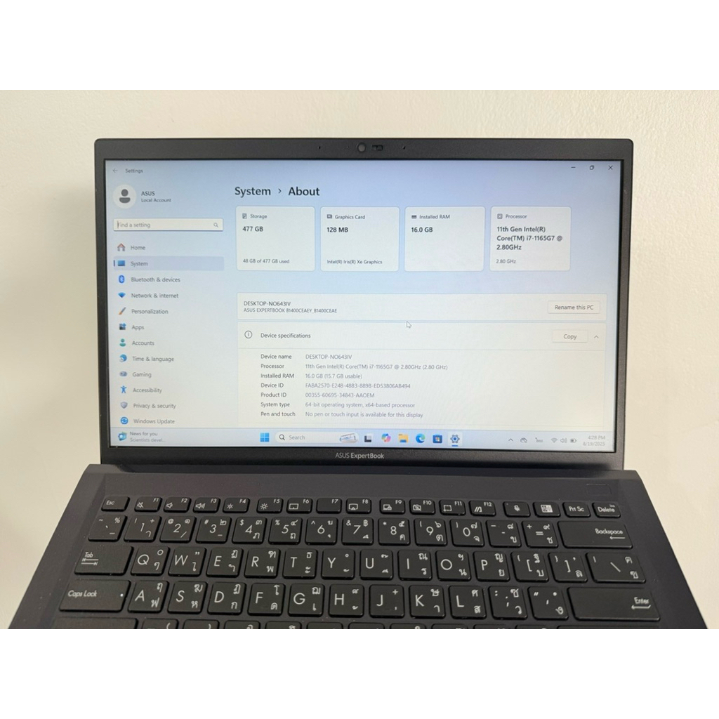 โน๊ตบุ๊ค I7Gen11/8/512GB รุ่น Asus ExpertBook B1400 | Shopee Thailand