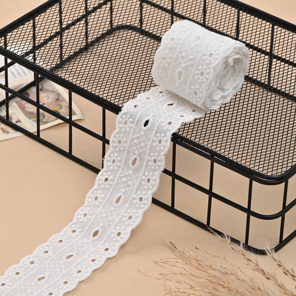 Macraft ผ้าฝ้าย ลูกไม้ทำขอบ ผ้าตกแต่งชายเสื้อ ริบบิ้น ยางรัดผม ขายเป็น ...