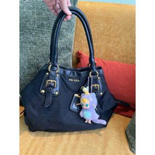 PRADA ネイビー ナイロン マザーズバッグ PRADA(プラダ) ナイロンレザートートバッグ ネイビー 53