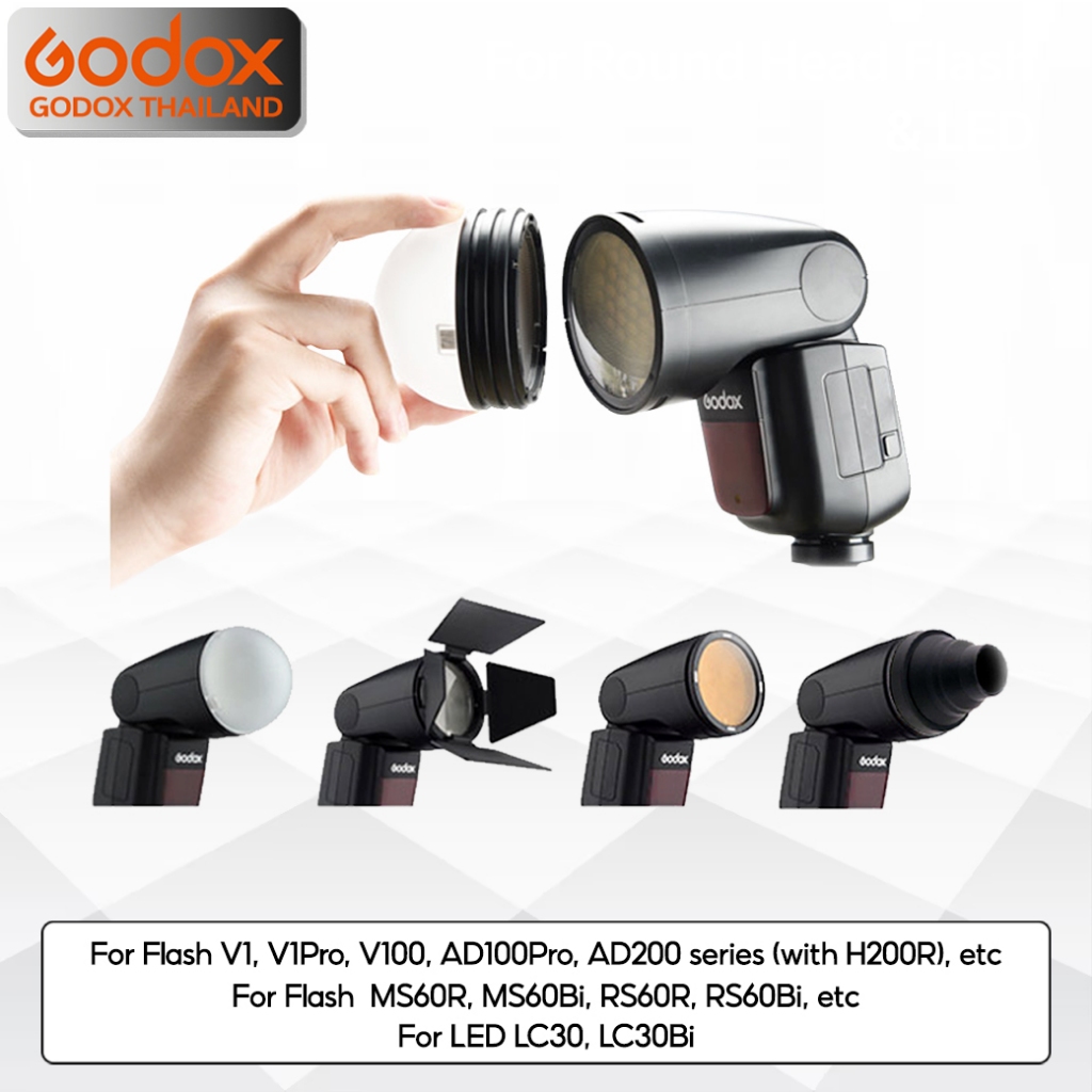 Godox AK-R1 Accessory Kit For แฟลช & LED หัวกลม V1, V1Pro, V100 ...