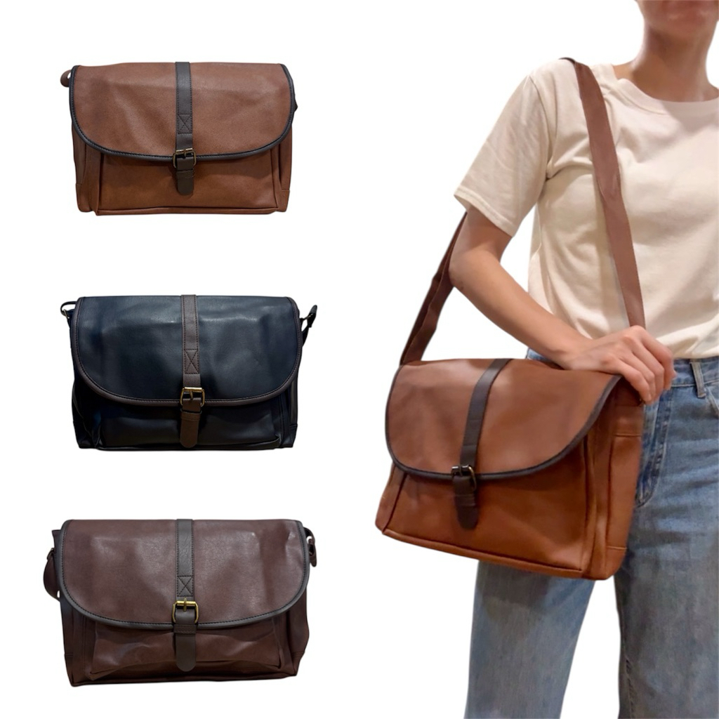HEAPER Charlie กระเป๋าสะพายข้างใส่เอกสาร ใส่ Laptop 14 นิ้ว กระเป๋าหนัง ...
