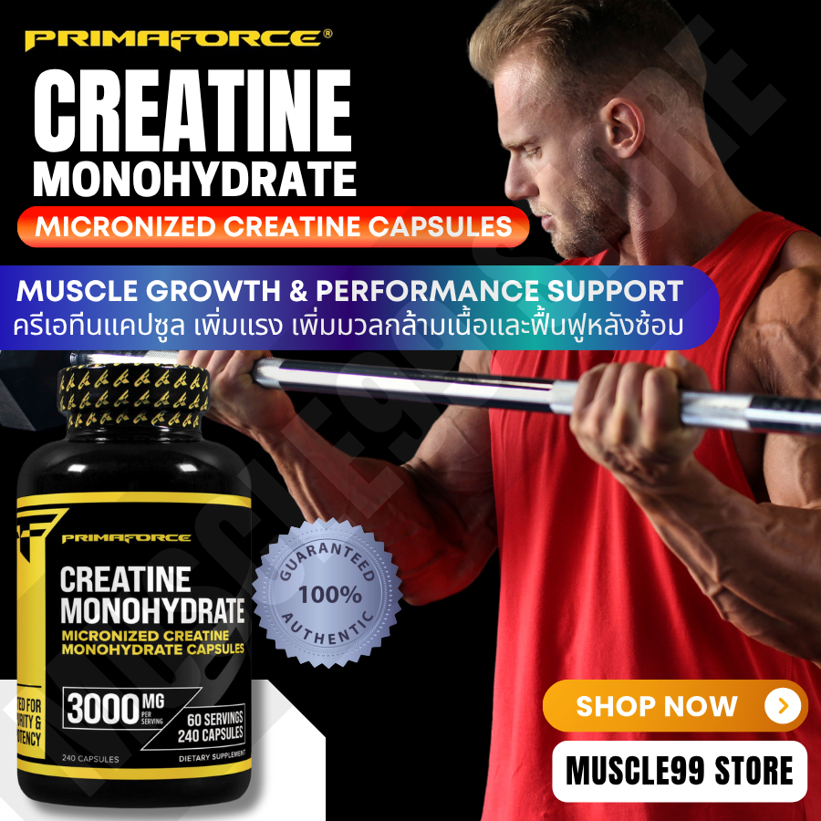 💊PrimaForce Creatine Monohydrate,3,000 mg(240 Capsules) ครีเอทีน โมโน ...