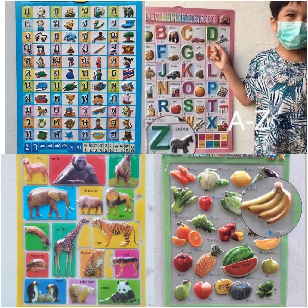 โปสเตอร์ ก ไก่ abc เป็นพลาสติก ตัวนูน ลายน่ารักชวนเรียนรู้ | Shopee ...