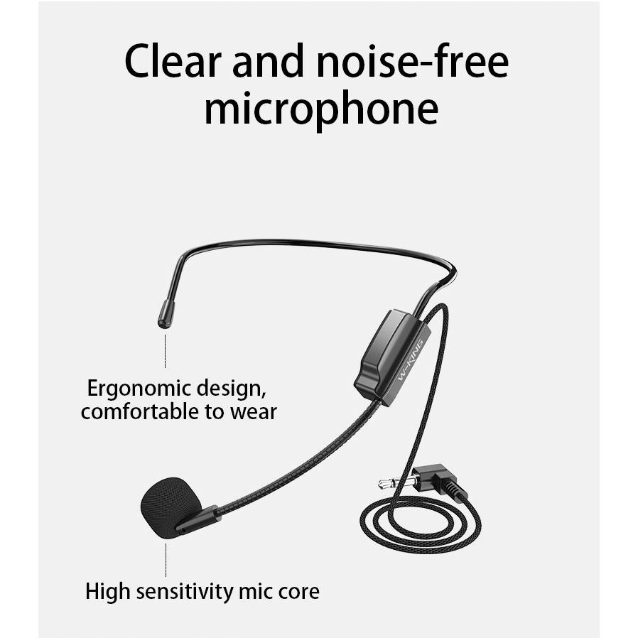 W-King KS01 ลำโพงช่วยสอน ไมค์ช่วยสอน ลำโพงเล็ก ลำโพงเหน็บเอว ลำโพงไกด์ แบต 8 ชม/ชาร์จ