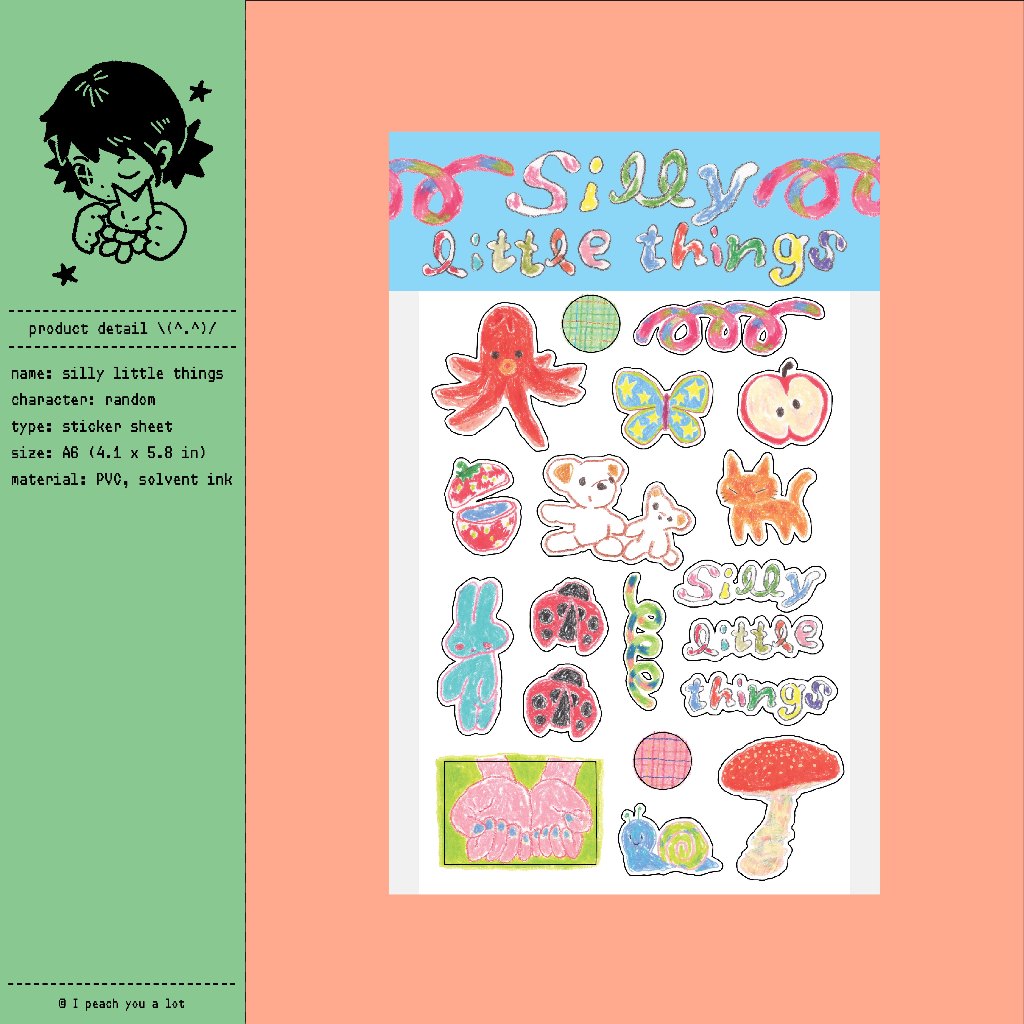 silly little things / sticker sheet / size A6 | Shopee Thailand