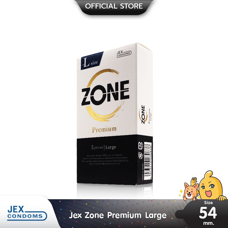 Jex Zone Premium Large ถูงยางอนามัย ผิวเรียบ บาง 0.01-0.02 ขนาด 54 มม. ...