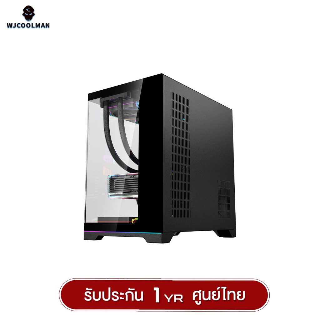 เคสคอมพิวเเตอร์ (No FAN) (AIO360) WJCOOLMAN NightDancer Plus RGB ATX ...
