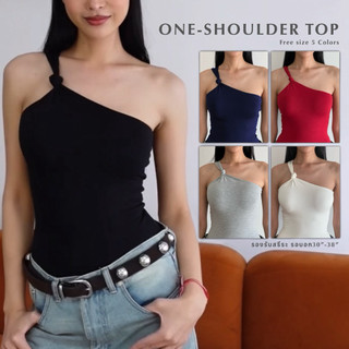 GENTE-Oneshoulder Top (áo một vai có lớp lót trong)
