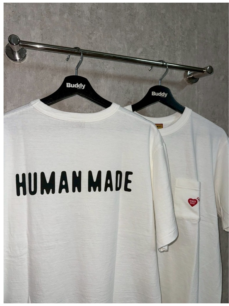 HUMAN MADE HEART POCKET T-SHIRT - Black/White (ส่งตรงจากชอป แท้