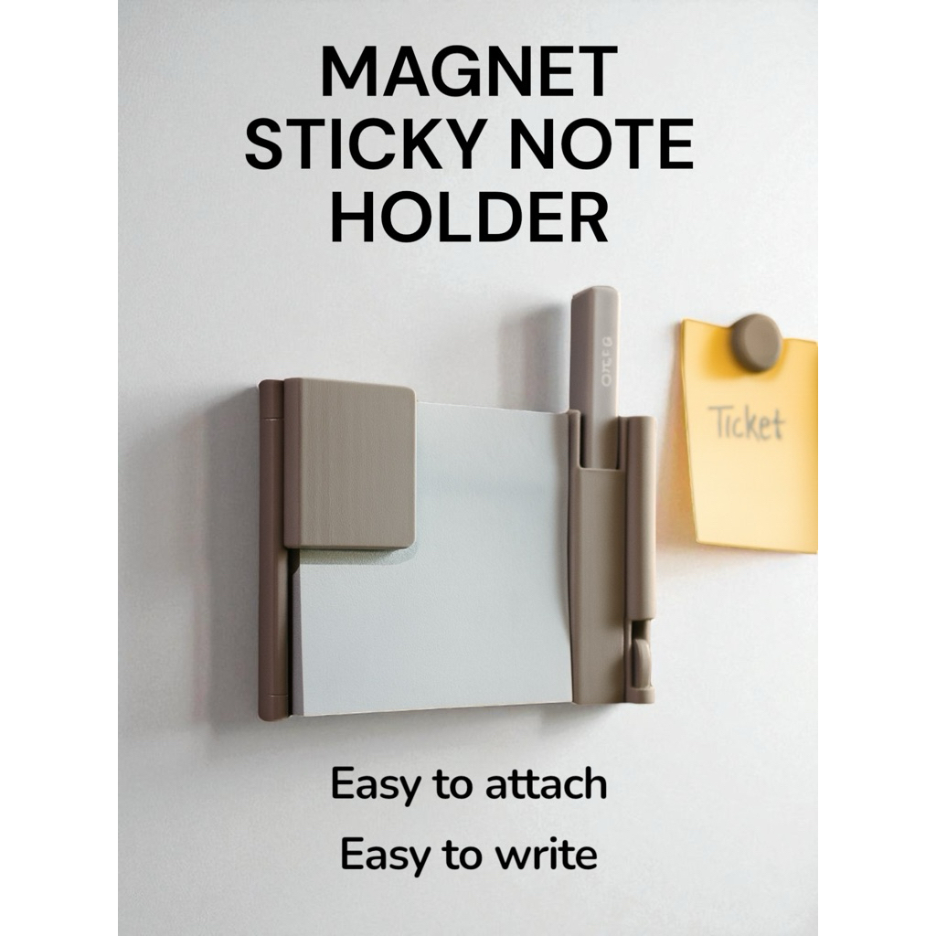 ที่ติดโพสต์อิทแม่เหล็ก ที่เก็บปากกาแม่เหล็ก Magnet Sticky Note Holder ...