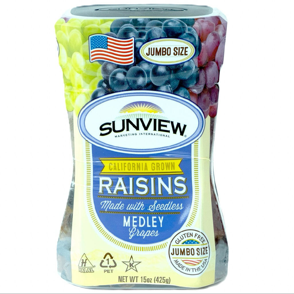 Sunview Organic Raisins Seedless Medley ลูกเกดนำเข้าอบแห้ง 227g ...