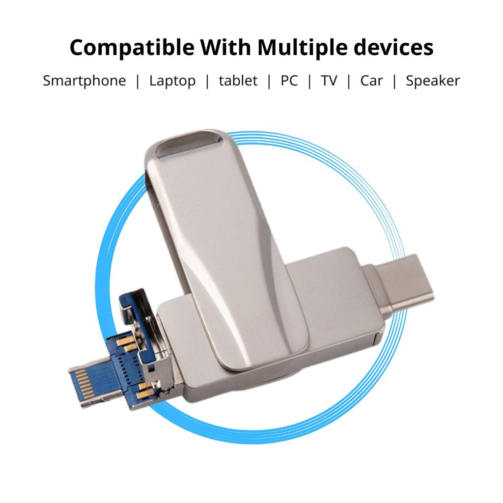 4in1 USB Flash drive ความจุ 512GB ความเร็วสูงสุด100MB/S USB3.0 Micro ...