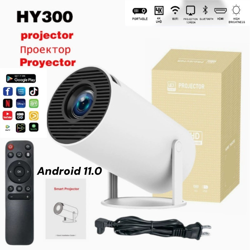 HY300 pro โปรเจคเตอร์ Android13.0 สมาร์ท 5G WIFI โปรเจคเตอร์ 1080P ใน ...