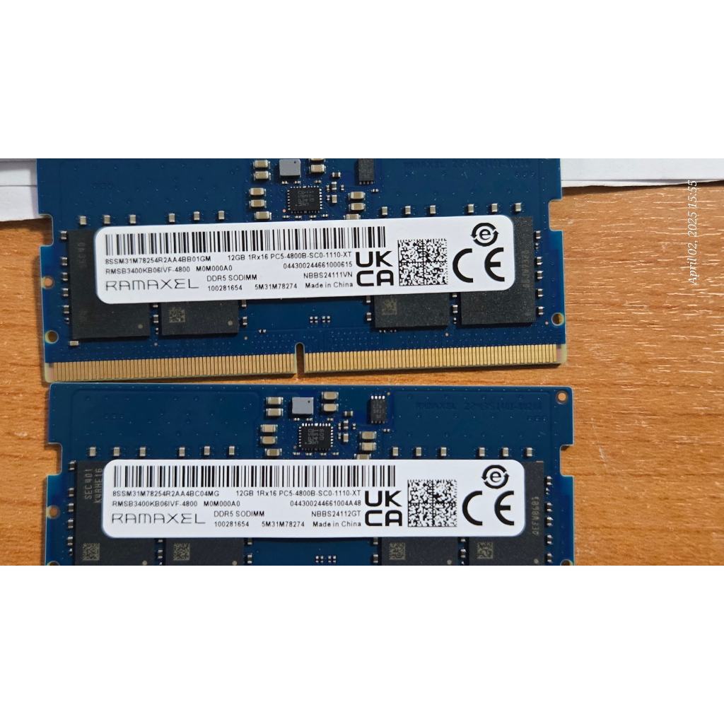 Ramaxel DDR5 SO-DIMM 12GB 4800MHz สำหรับโน้ตบุ๊ค 12gb 1 ตัว