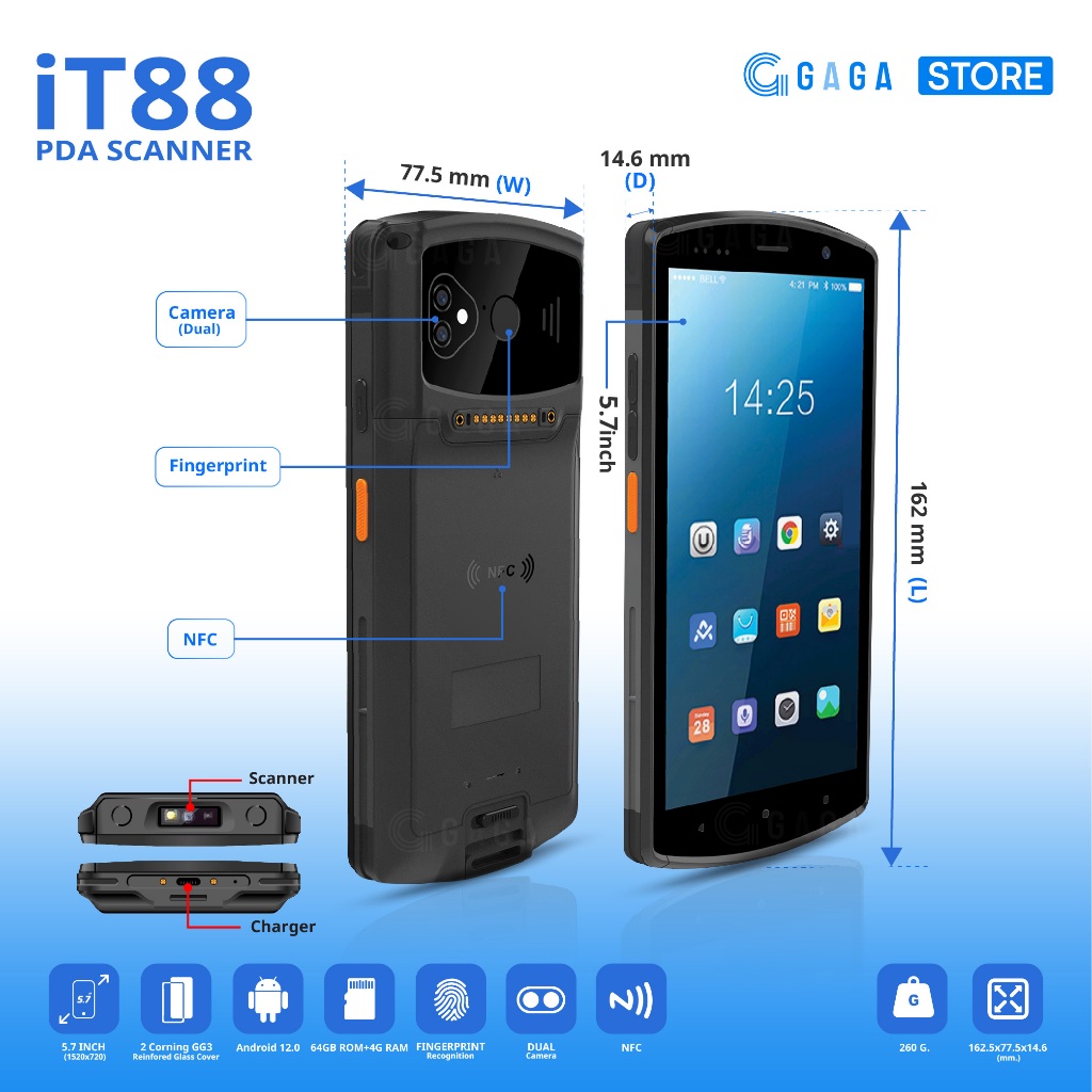 เครื่องสแกนบาร์โค้ด PDA รุ่น iT68 iT88 สแกน 1D 2D เครื่องนับสต๊อก ...