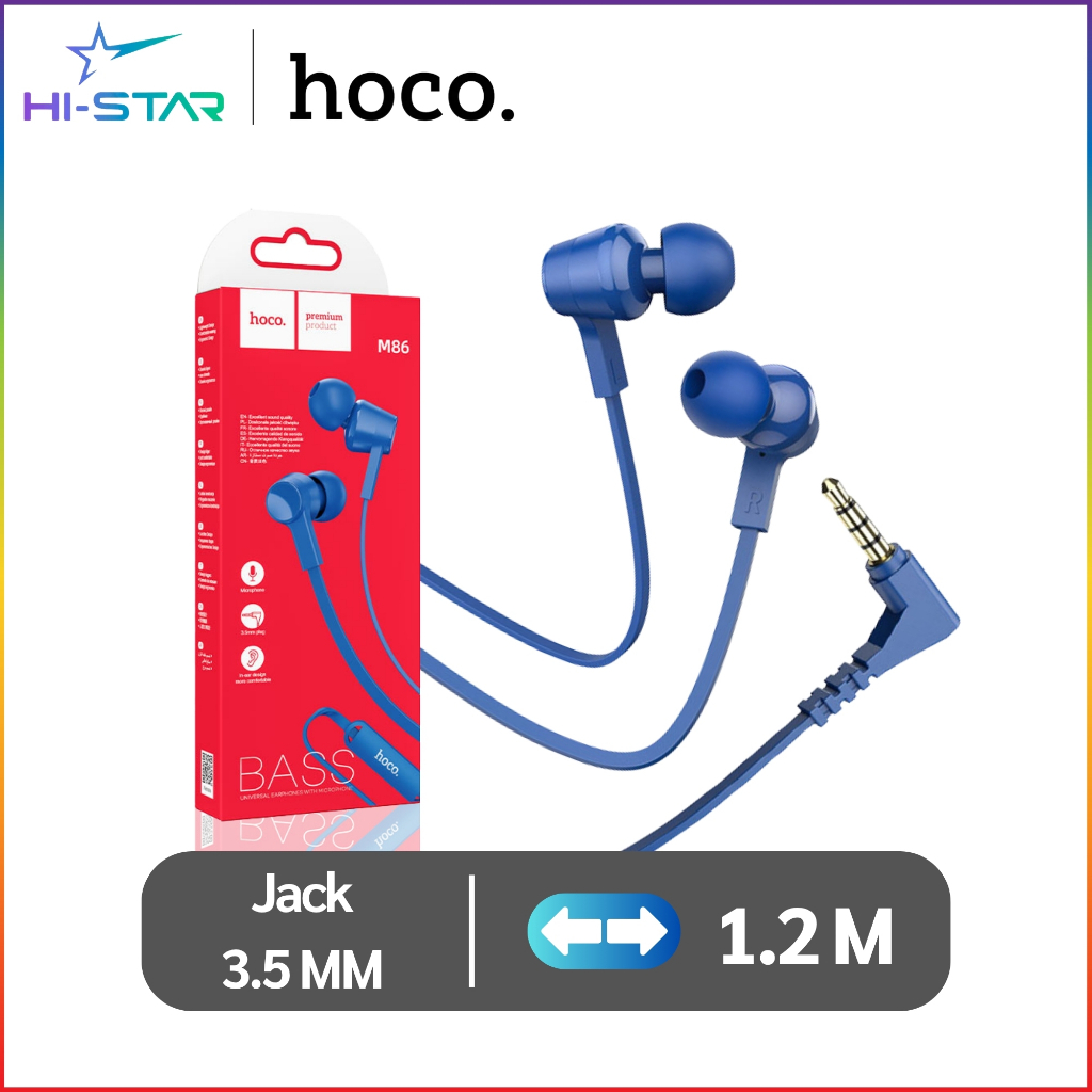 Hoco M86- M106-M88 หูฟังอินเอียร์ ช่องเสียบแบบกลม พร้อมจุกยาง เสียงดี ...