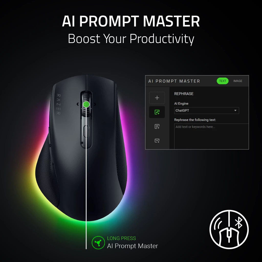 เมาส์เกมมิ่งไร้สาย Razer Pro Click V2 Right - Handed Ergonomic Wireless ...