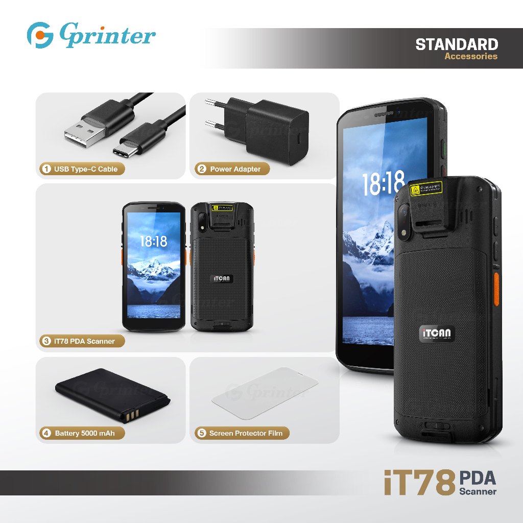 Gprinter PDA iT78 เครื่องสแกนบาร์โค้ด เครื่องนับสินค้าคงคลัง 1D2D สแกน ...