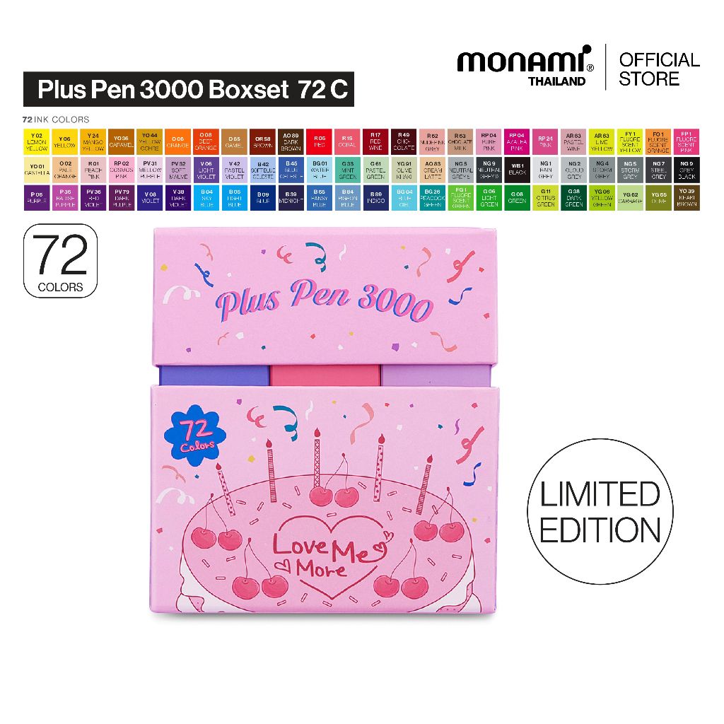 Monami ปากกาสีน้ำ รุ่น Plus Pen 3000 ชุด 72 สี (Limited Edition ...