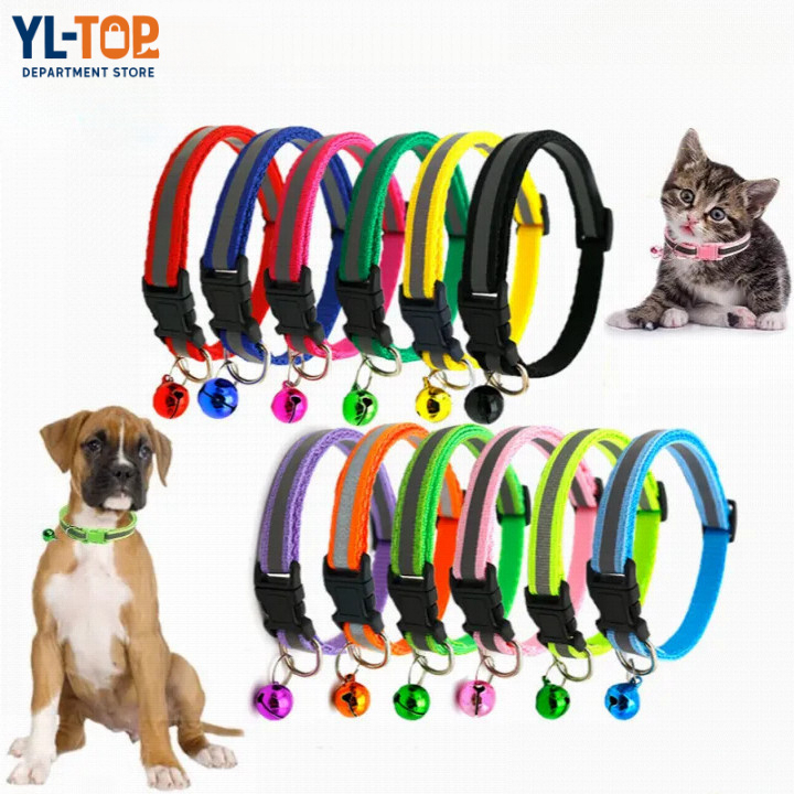 ปลอกคอสัตว์เลี้ยงมีกระดิ่ง 12 สี ปรับขนาด