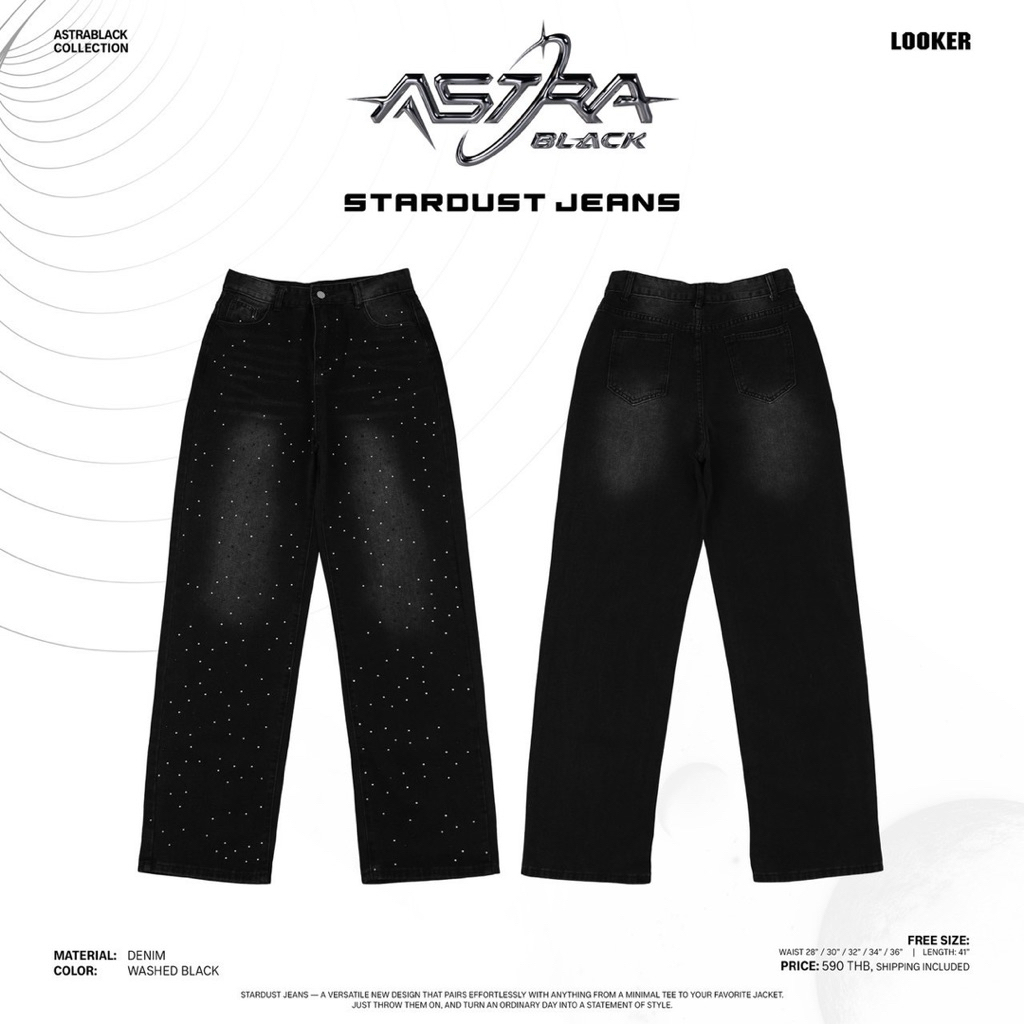 LOOKER – ASTRABLACK STARDUST JEANS(กางเกงยีนส์เพชร)