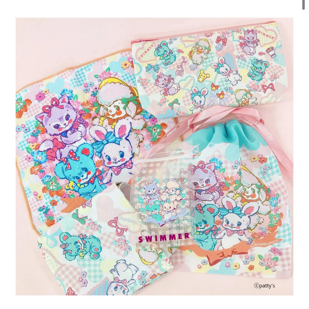 Seria swimmer rabbit white purple pouch | Shopee Thailand