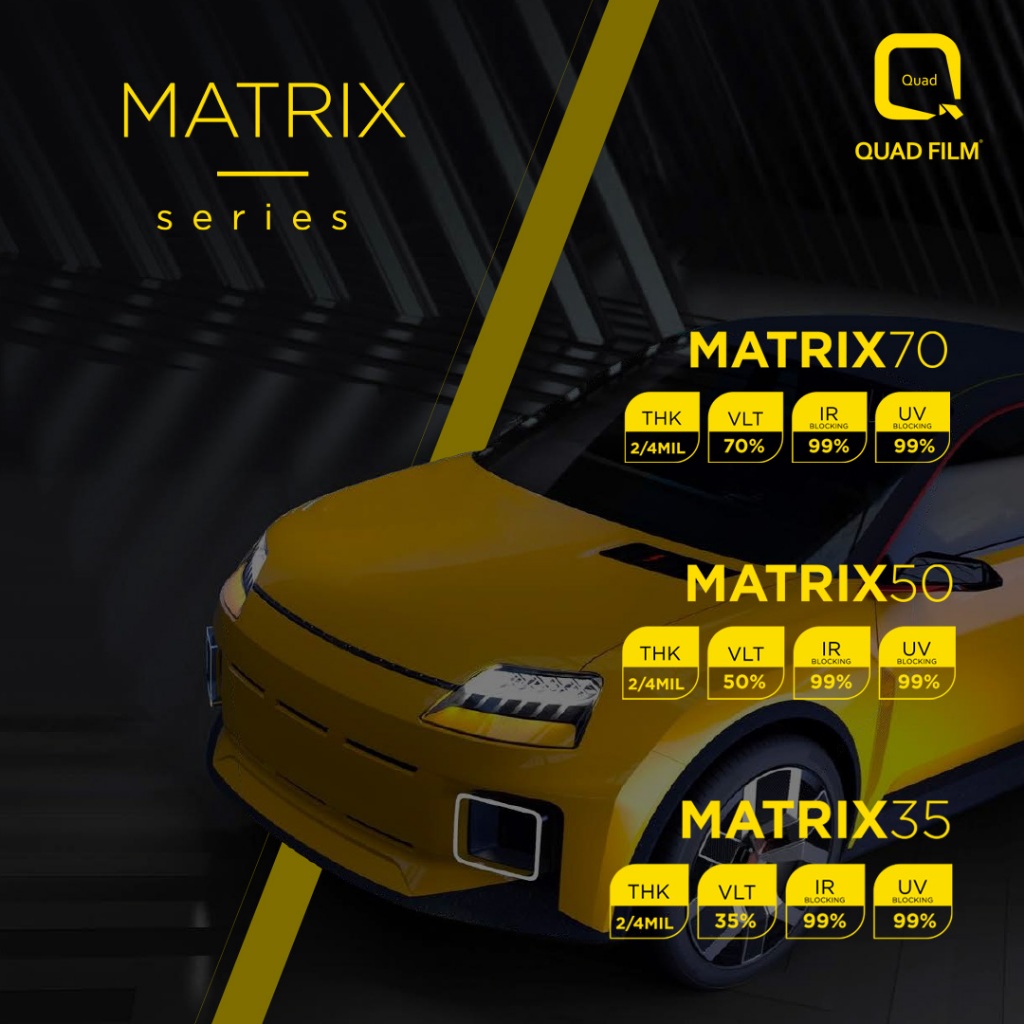Quad film ฟิล์มกรองแสงติดรถยนต์ Matrix (HY-R) แบบรอบคัน แบบไม่รวมบาน ...