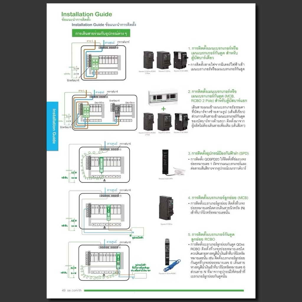 Schneider เบรกเกอร์กันดูด RCBO 1P 16A 20A 32A 6kA 30mA ลูกเซอร์กิตกัน ...
