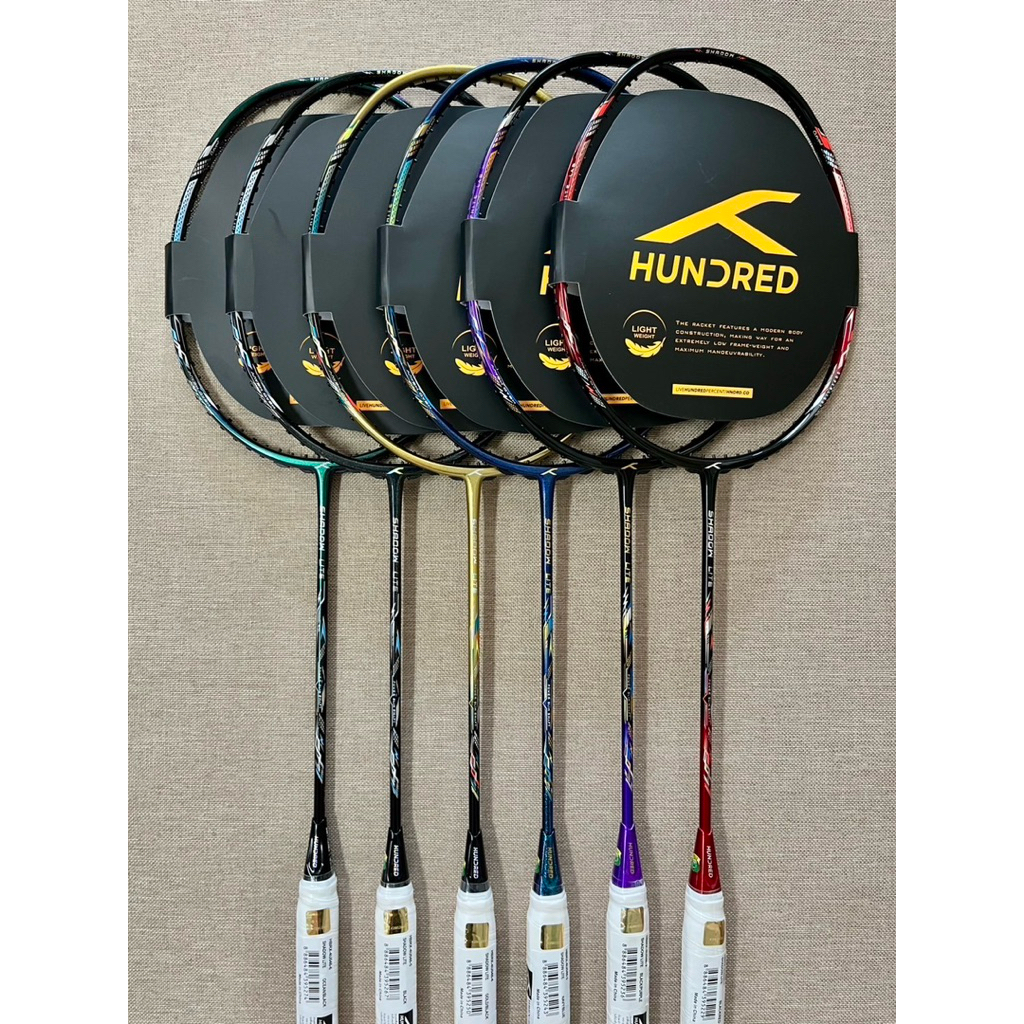 HUNDRED ไม้แบดมินตันรุ่น SHADOW LITE แถมเอ็น พันด้าม ซอง ประกัน 6 เดือน ...