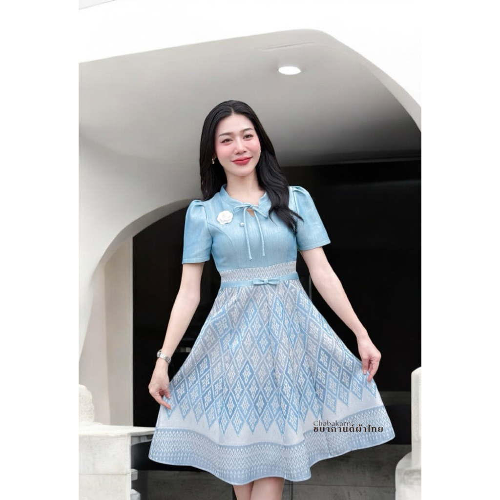 ชบากานต์ ชุดผ้าไทยผ้าทอทรงย้วย 2 สี ไซส์พอดีตัว สวยแบบสั่งตัด พร้อมส่ง