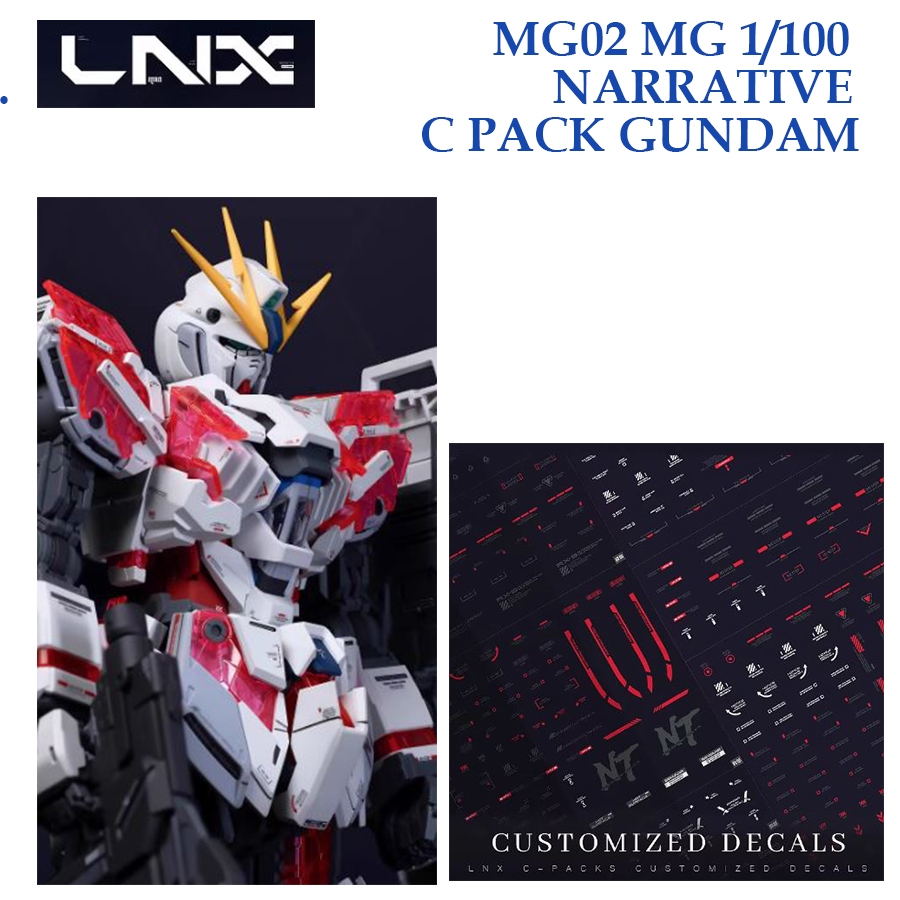 ดีคอลน้ำ [LNX] MG02 NARRATIVE C PACK GUNDAM MG 1/100 WATER SLIDE DECAL ...