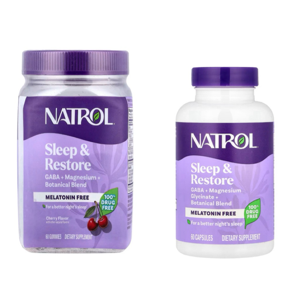 พร้อมส่ง Natrol Sleep&Restore gummies cherry 60gummies and 60 capsules ...