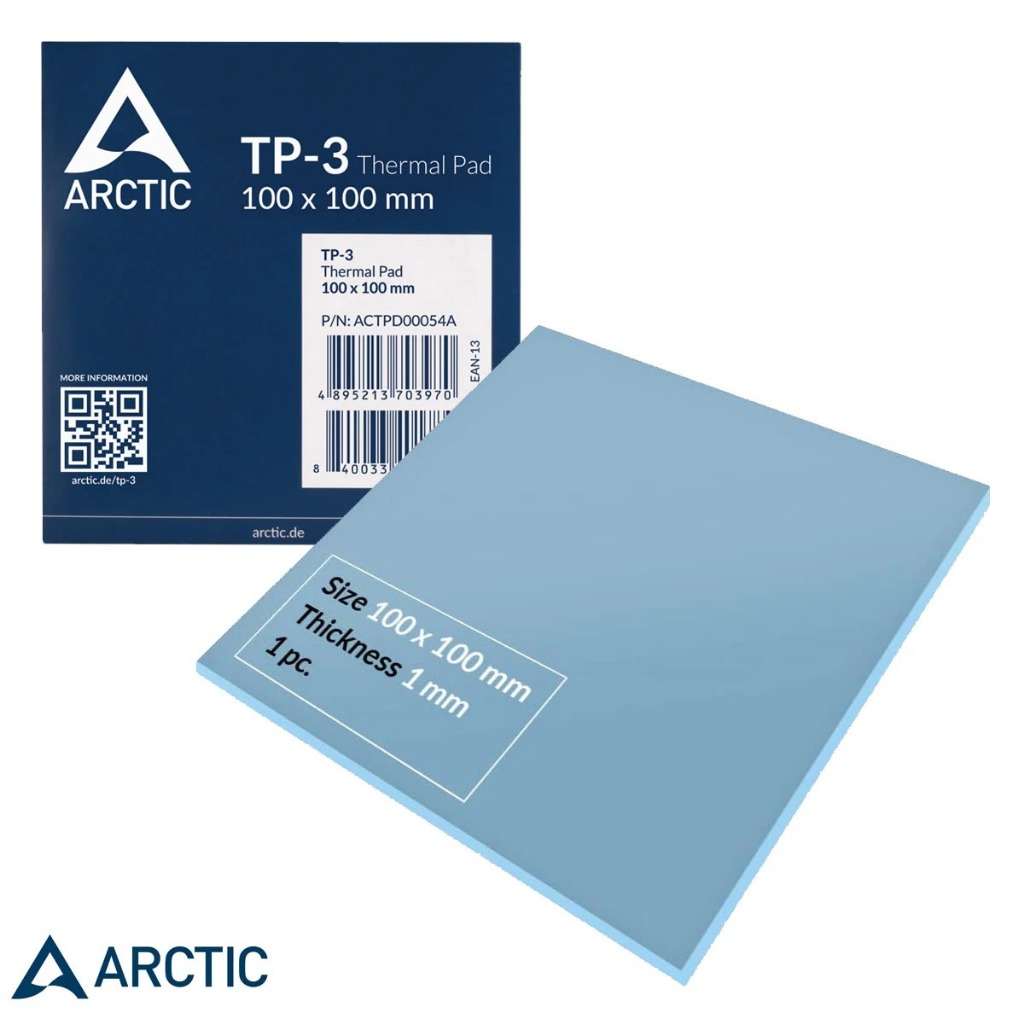 ขนาดใหม่ ARCTIC Thermal Pad TP-3 100 x 100 x 1.0 mm (Pack of 1 ...