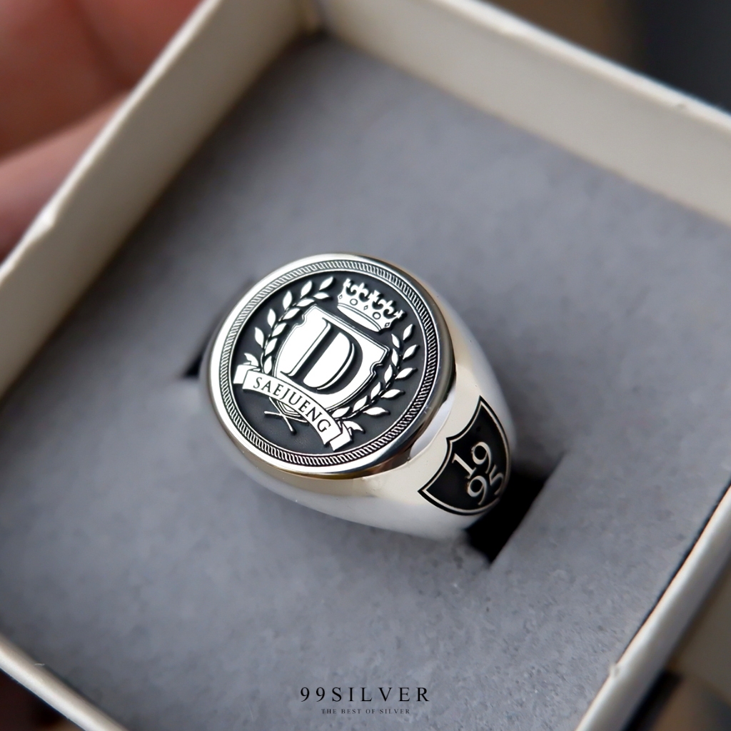 แหวน Signet Ring ออกแบบได้เองตามที่ต้องการ ตัวเรือนหน้ากลม 14x14 ...