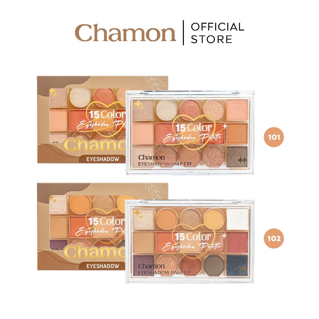 CHAMON 15 Colors Eyeshadow Palette อายแชโดว์ 15 สี เนื้อแมท ชิมเมอร์ ...