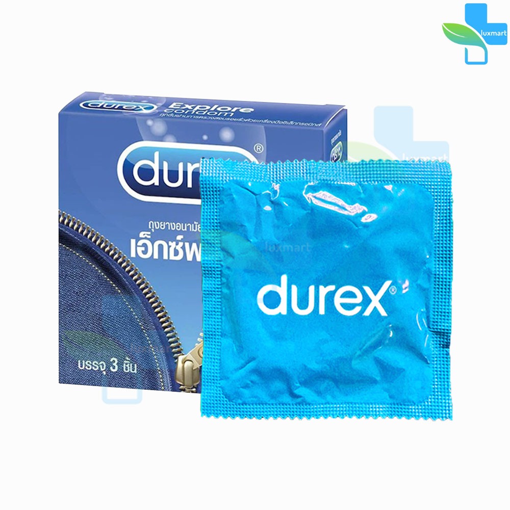 Durex Explore ถุงยางอนามัย ดูเร็กซ์ เอ็กซ์พลอร์ ขนาด 52.5 มม. บรรจุ 3 ...