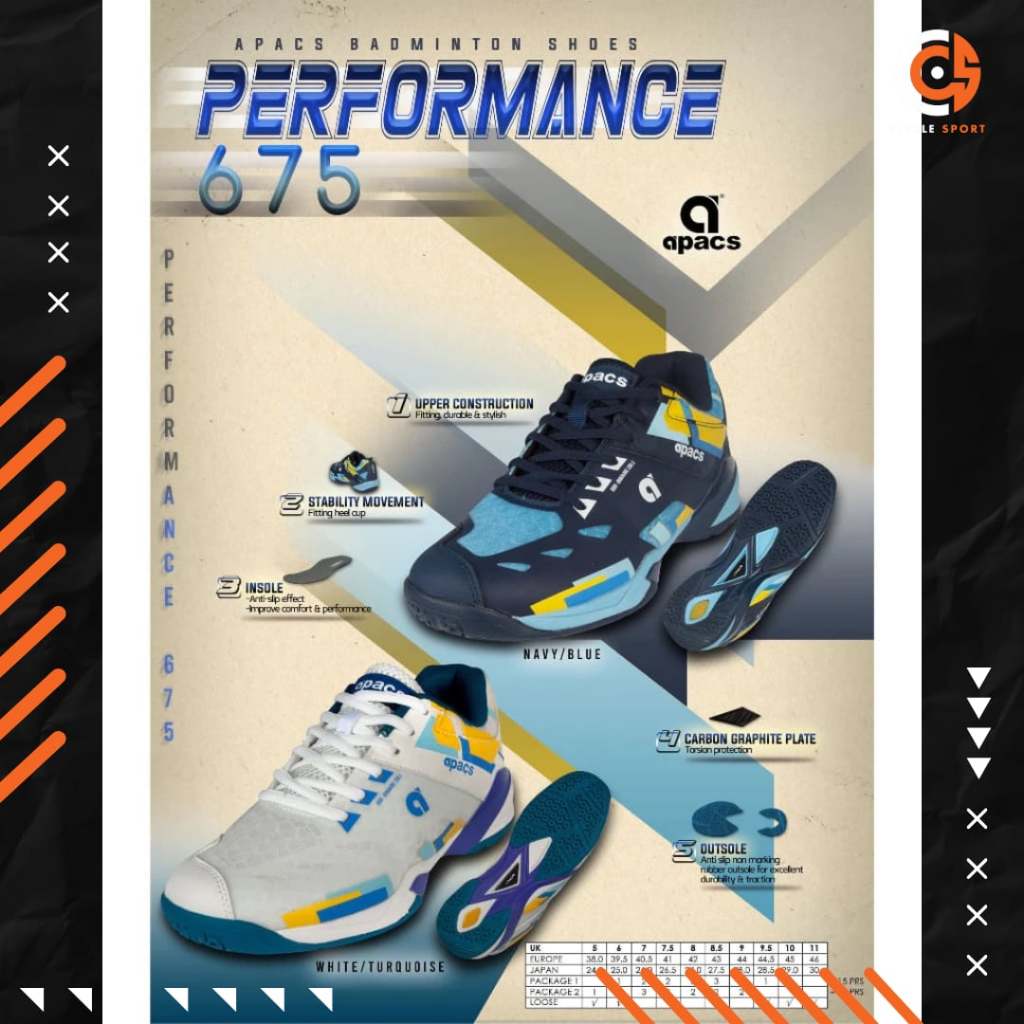 APACS PERFORMANCE 675 รองเท้าแบดมินตัน (สินค้าลิขสิทธิ์แท้ 100% ...