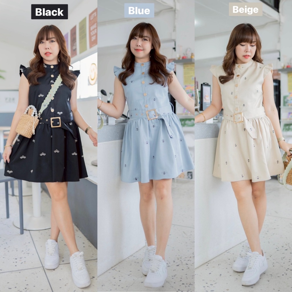 Code : Emily (สีดำ / สีฟ้า / สีเบจ) | Shopee Thailand