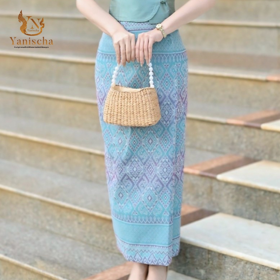 ชุดไทยญาณิศชา เสื้อผ้าไหมแพรทิพย์ พร้อมผ้าถุงสำเร็จ ทรงสวยใส่แล้วดูผอม มุมมองที่ 5