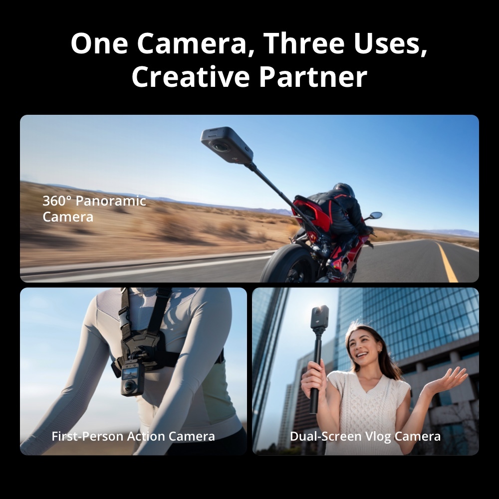 DJI OSMO 360 - กล้อง 360 องศา 1-Inch 8K/30fps Follow-Cam View ความจำในตัว 105 GB