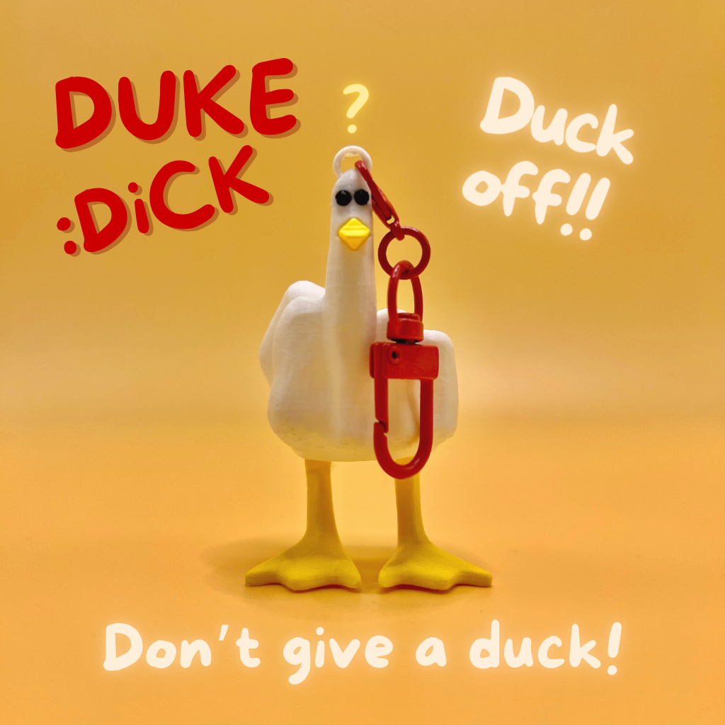 Duck off! พวงกุญแจเป็ดสุดกวน 3D print | ของขวัญสุดเกรียน DukeD!ck ...