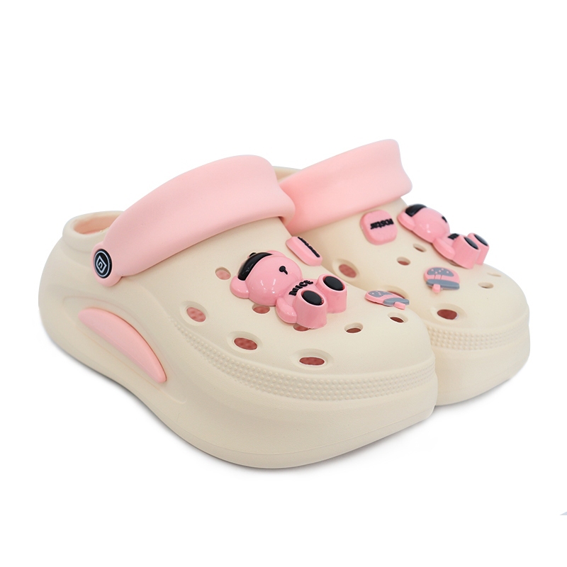 BB DOUBLE รูรองเท้าผู้หญิงแพลตฟอร์มด้านนอกสวมใส่ ใหม่ลื่นยชายหาดแฟชั่นความสูง อีวา กระเป๋าหัวรองเท้าแตะฤดูร้ BDE738-1 - 3