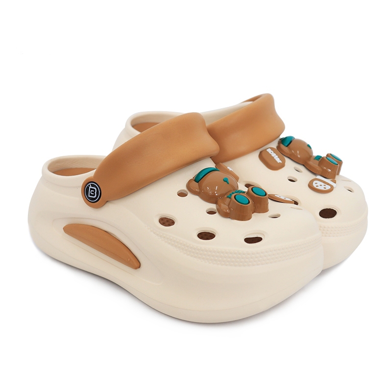 BB DOUBLE รูรองเท้าผู้หญิงแพลตฟอร์มด้านนอกสวมใส่ ใหม่ลื่นยชายหาดแฟชั่นความสูง อีวา กระเป๋าหัวรองเท้าแตะฤดูร้ BDE738-1 - 5