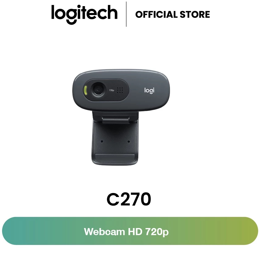 Logitech C270 HD 720p Webcam ระบบปรับแสงอัตโนมัติ ไมค์โครโฟนมาพร้อมระบบ ...
