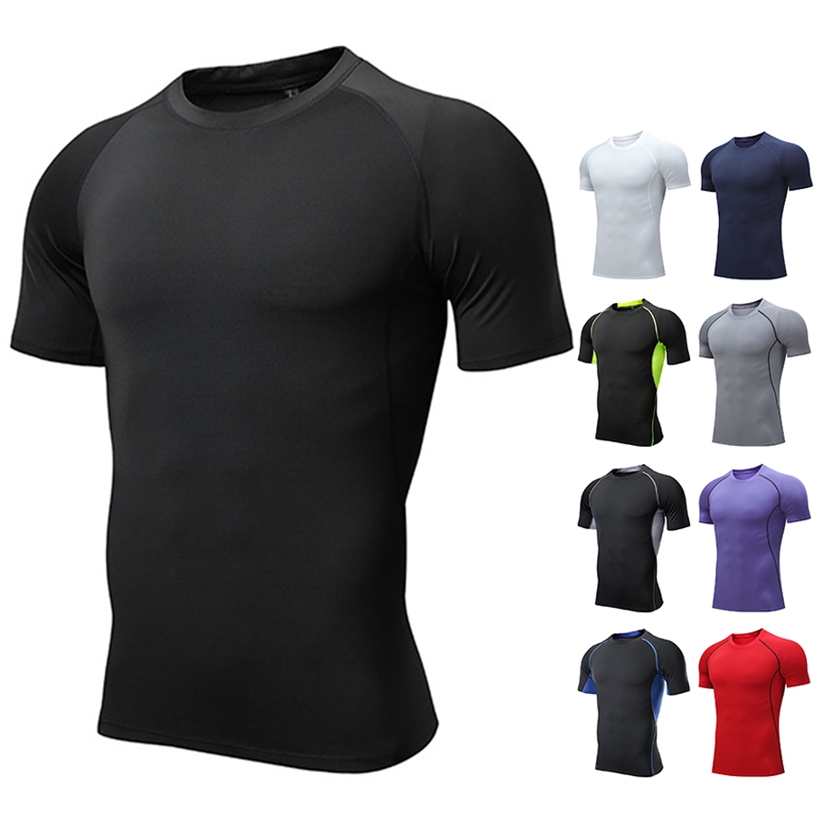 เสื้อกีฬาผู้ชาย กระชับกล้ามเนื้อแขนสั้น