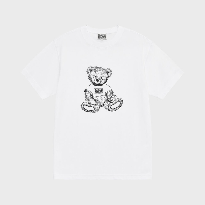 Tシャツ・カットソー Marithe + Francois Girbaud DOODLE BEAR IMAGE GRAPHIC TEE lig Unleash your playful side with our Women's Standard Fit T