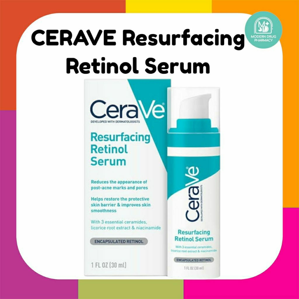 เซราวี CERAVE Resurfacing Retinol Serum เรตินอลเซรั่ม 30ml. ผลิตภัณฑ์บำรุงผิวหน้าสำหรับผู้มีปัญหารอยดำรอยสิว